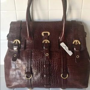 🆕✨ Badgley Mischka Satchel - Brown Croc Handbag